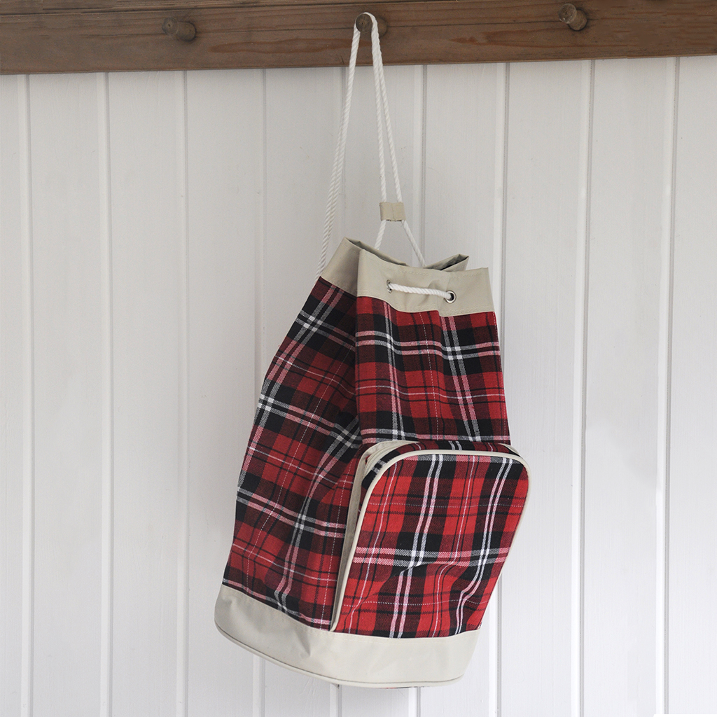 tartan duffle bag