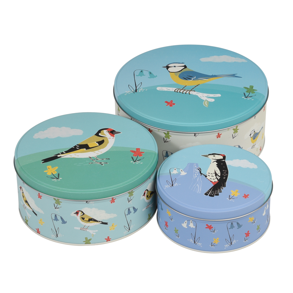 Set Of 3 Garden Birds Cake Tins | Rex London