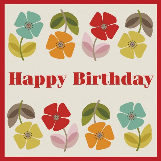 Mid Century Poppy Birthday Card | Rex London (dotcomgiftshop)