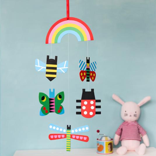 colourful baby mobile