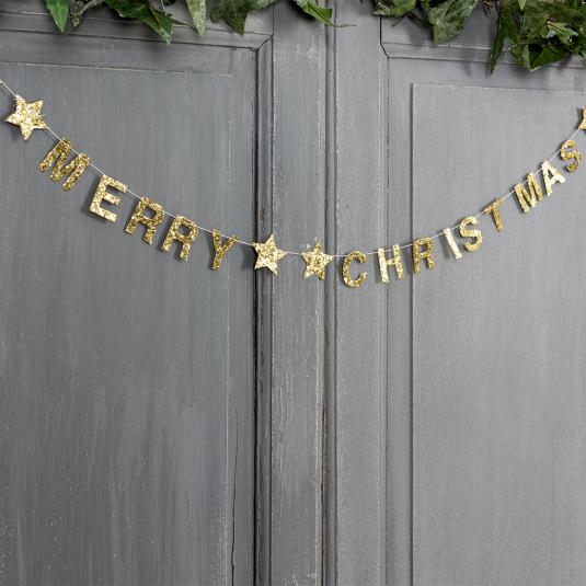 Gold Merry Christmas Garland | Rex London (dotcomgiftshop)