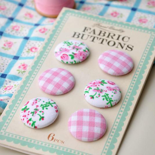 pink fabric buttons