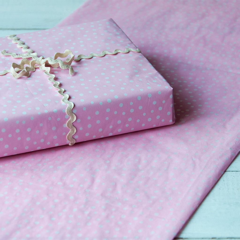 Pink Dotty Tissue Paper (10 Sheets) | Rex London (dotcomgiftshop)