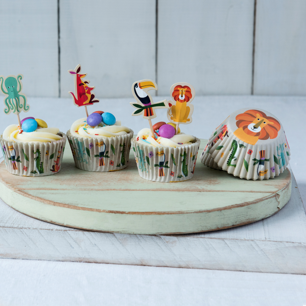 Colourful Creatures Cupcake Cases and Toppers