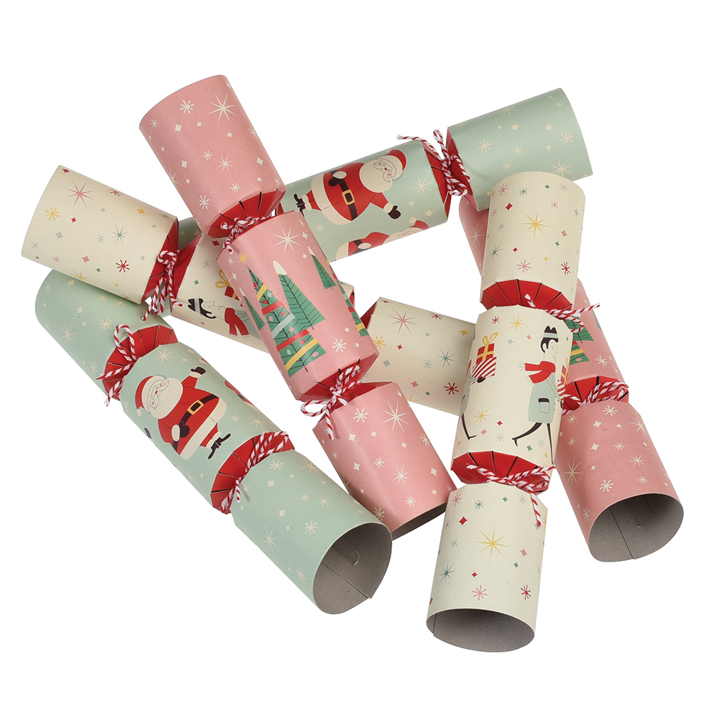 Set Of 6 Festive Family Christmas Table Crackers | Rex London