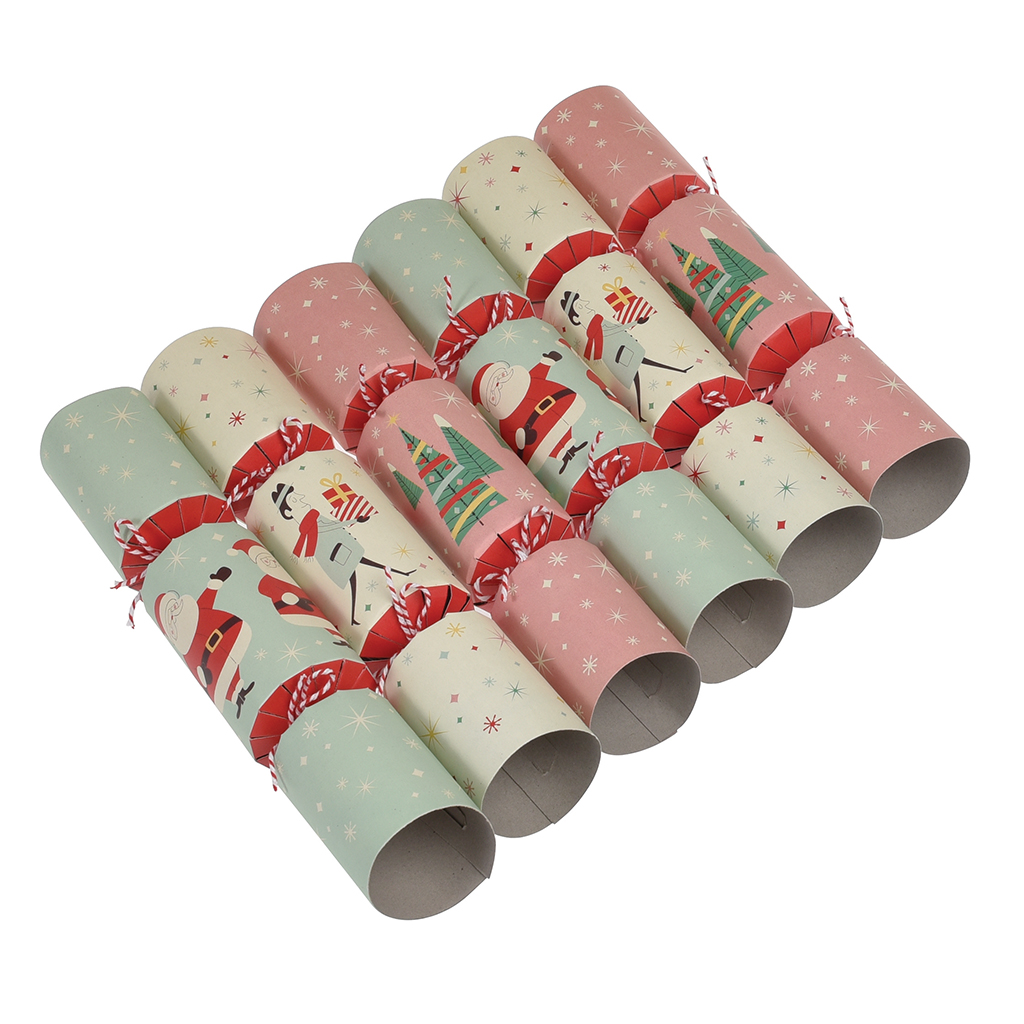 Set Of 6 Festive Family Christmas Table Crackers | Rex London