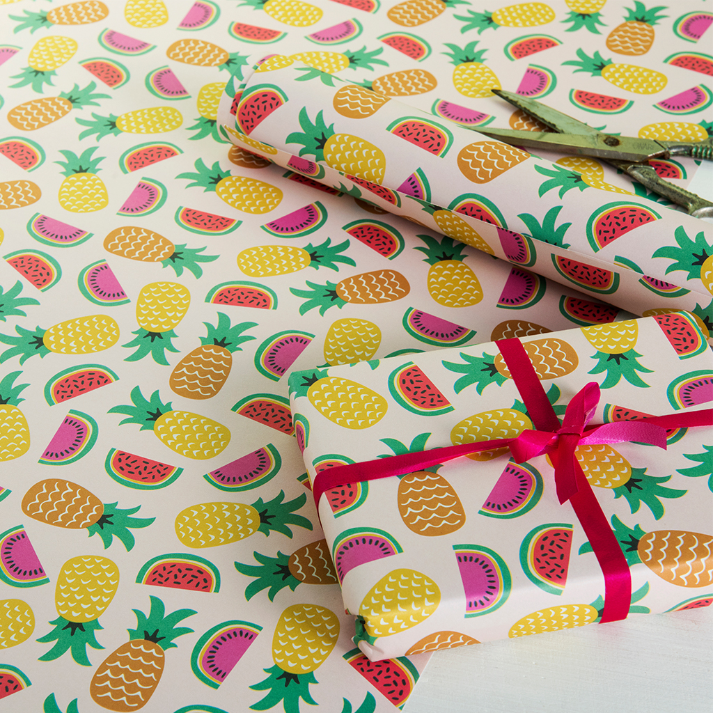 Tropical Fruit Wrapping Paper (5 Sheets) | Rex London (dotcomgiftshop)