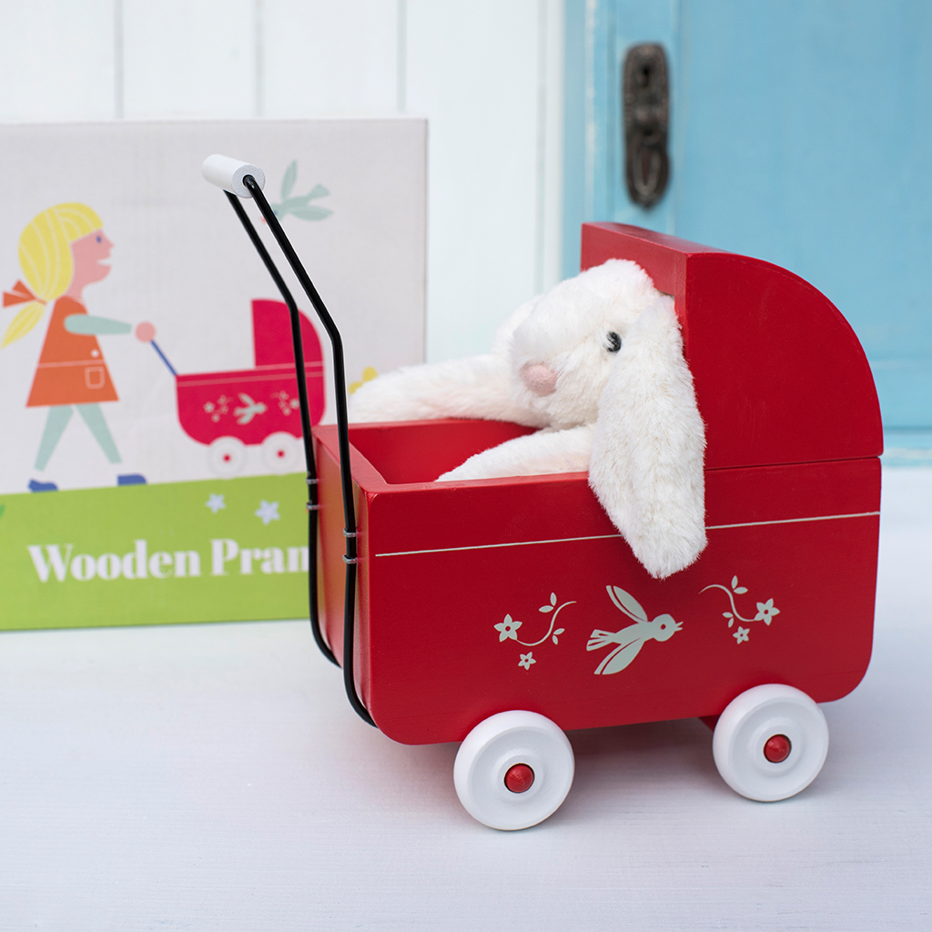 little town wooden pram